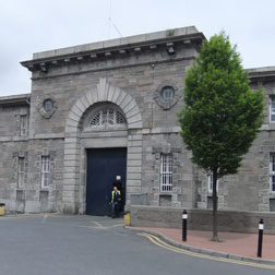 An exterior view of the 1850s-era Mountjoy Prison.
